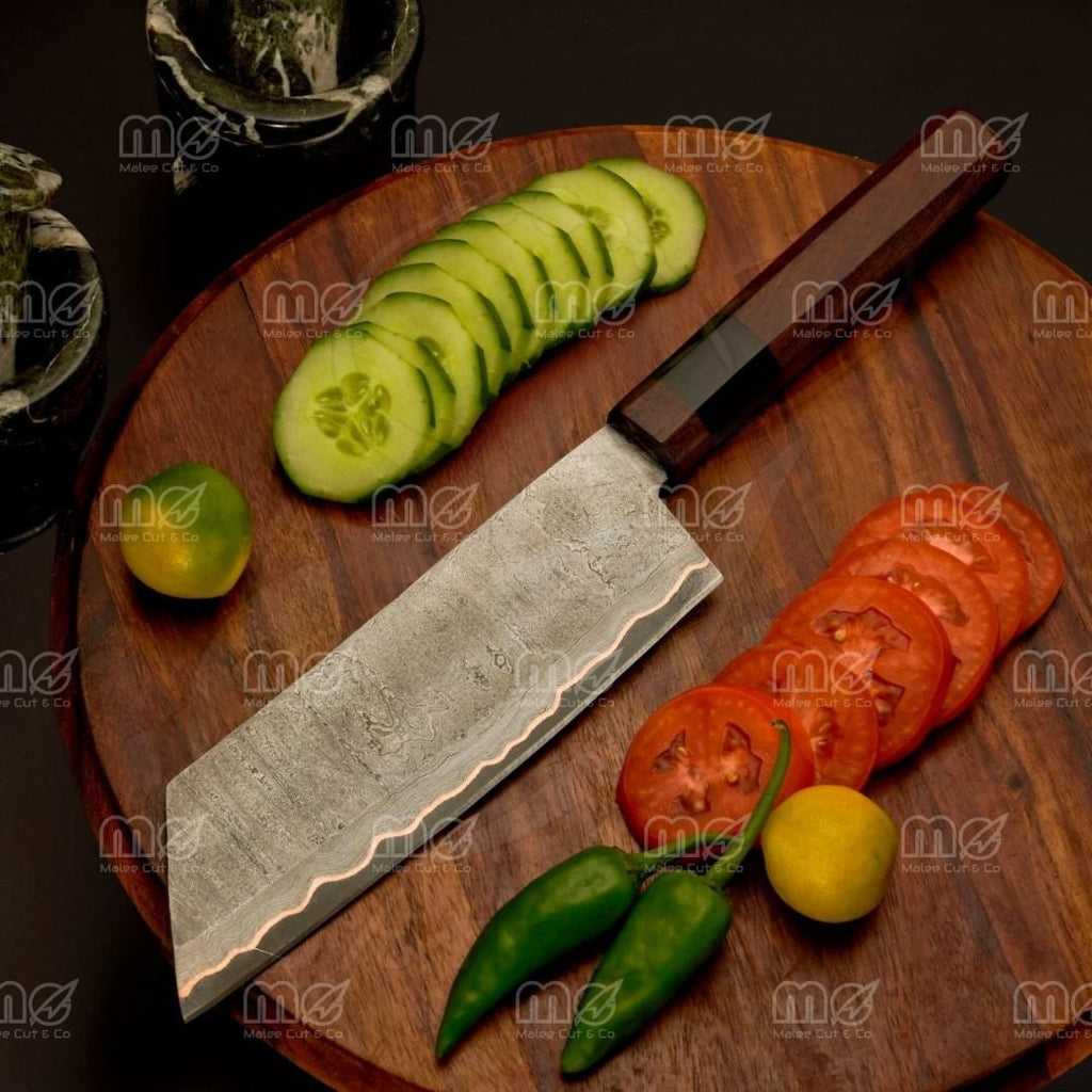 Handmade Copper Damascus Steel Chef Knife Set | Premium Chef Knifes