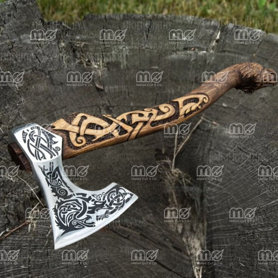 Handmade High-Carbon Steel Viking Axe – Authentic Norse Craftsmanship