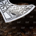 Ragnar Handmade Viking Axe | Forged Carbon Steel Camping Hatchet With Rosewood & Ash Handle