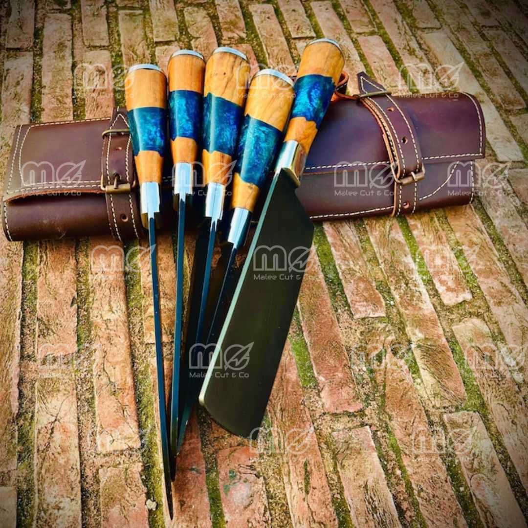 Handmade Carbon Steel Steak Knife Set 6-Piece
