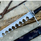 Hand Forged 16" Degenbrecher Sword Breaker Knife – 5160 Leaf Spring Steel & Rosewood Handle
