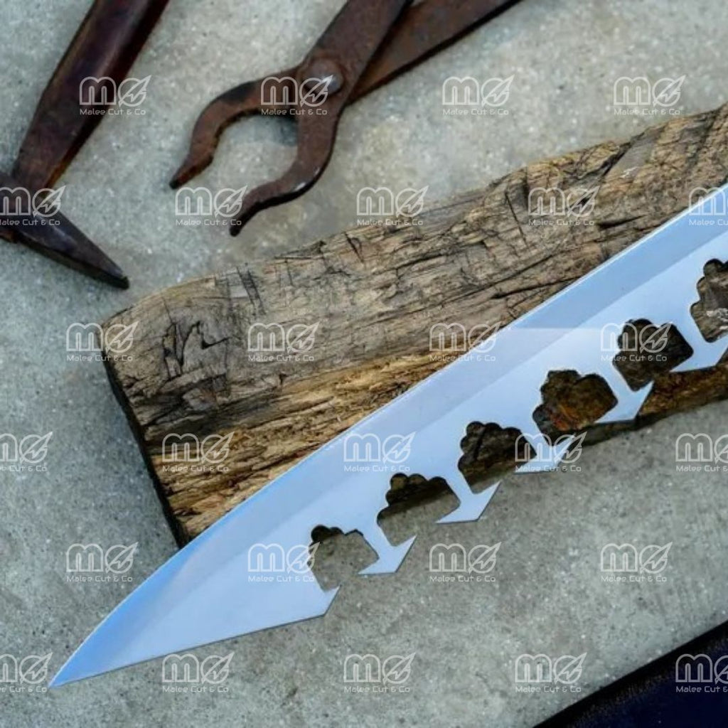 Hand Forged 16" Degenbrecher Sword Breaker Knife – 5160 Leaf Spring Steel & Rosewood Handle