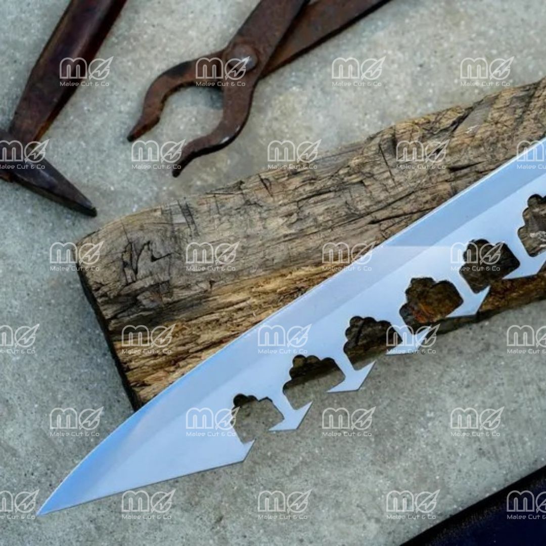 Hand Forged 16" Degenbrecher Sword Breaker Knife – 5160 Leaf Spring Steel & Rosewood Handle