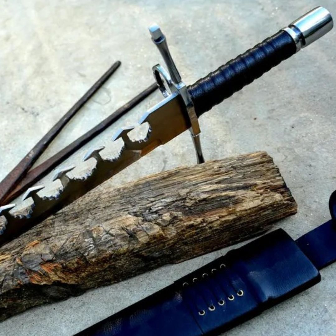 Hand Forged 16" Degenbrecher Sword Breaker Knife – 5160 Leaf Spring Steel & Rosewood Handle