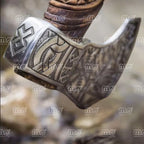 Personalized Viking Forged Axe – Ragnar Bearded Battle Hatchet
