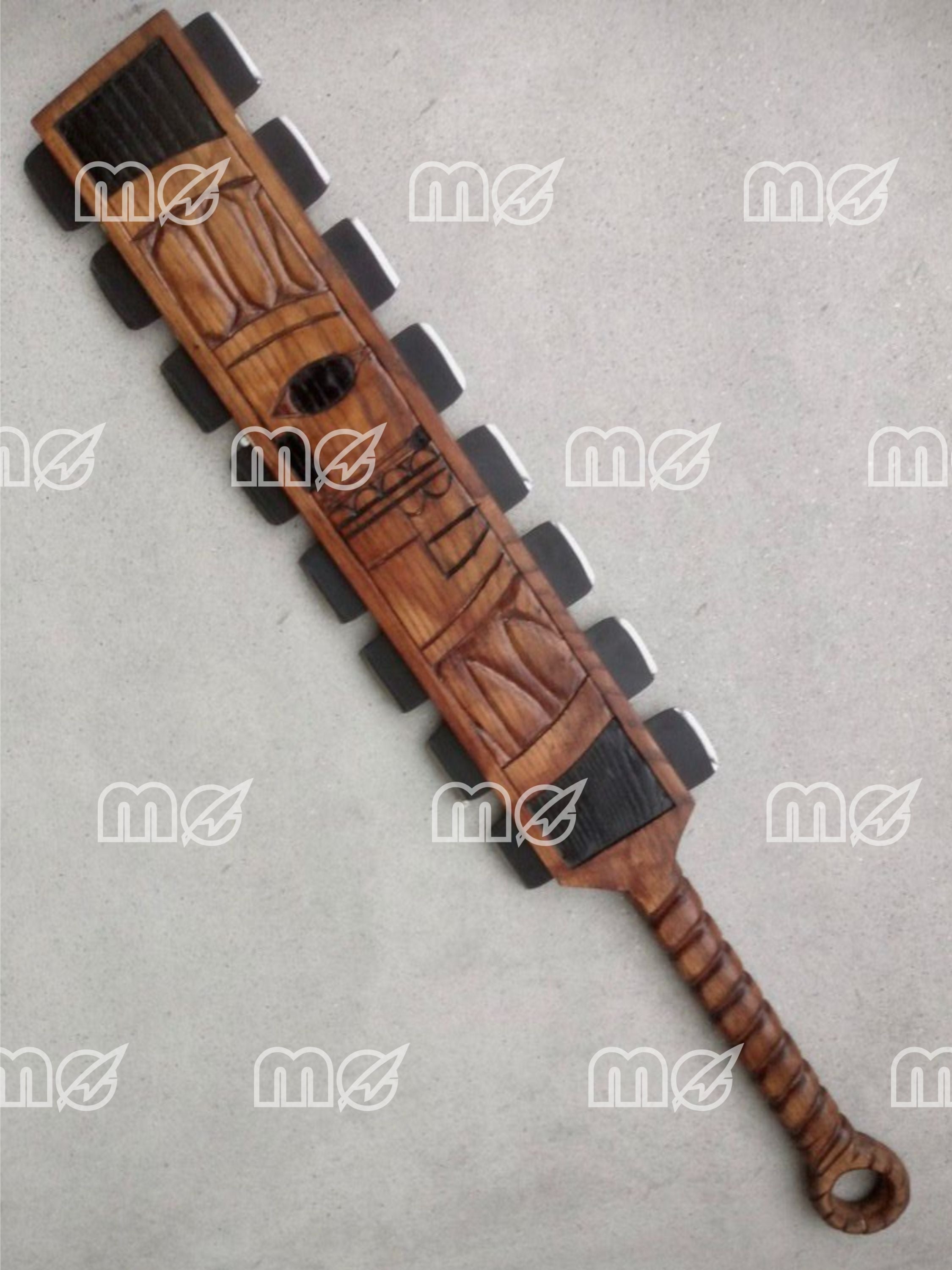 Handmade Engraved Decorative Obsidian Aztec Sword