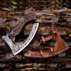 Original Custom Hand Forged Viking Bearded Pizza Cutter Axe