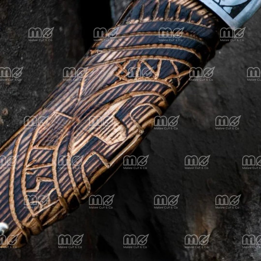 Ragnar Handmade Viking Axe | Forged Carbon Steel Camping Hatchet With Rosewood & Ash Handle