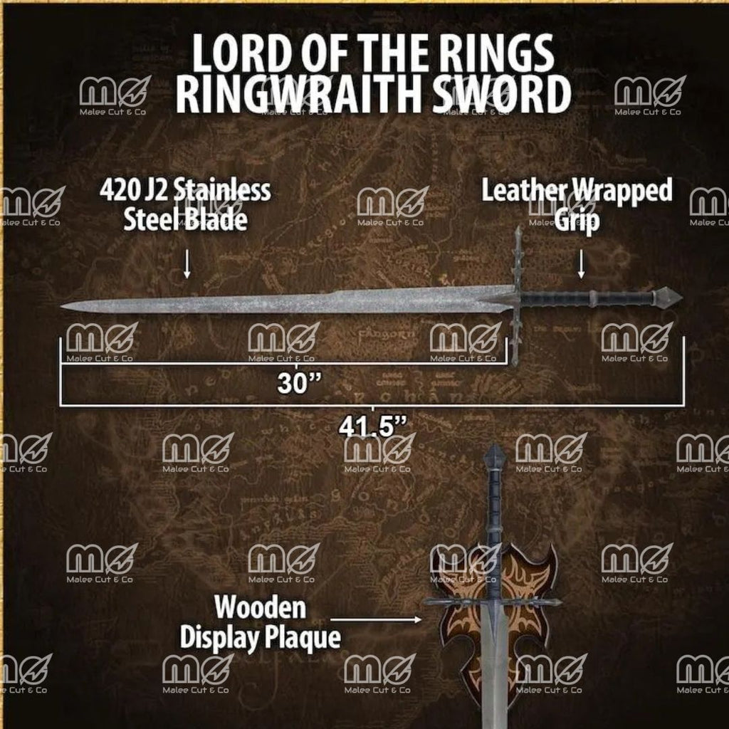 Handmade Ringwraith Sword Replica | Lord of the Rings Inspired Fantasy Blade | Collectible, Cosplay, & Display Gift