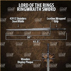 Handmade Ringwraith Sword Replica | Lord of the Rings Inspired Fantasy Blade | Collectible, Cosplay, & Display Gift