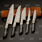 Handmade Copper Damascus Chef Knife Set | Cu-Mai Japanese Style
