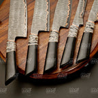 Handmade Copper Damascus Chef Knife Set | Cu-Mai Japanese Style