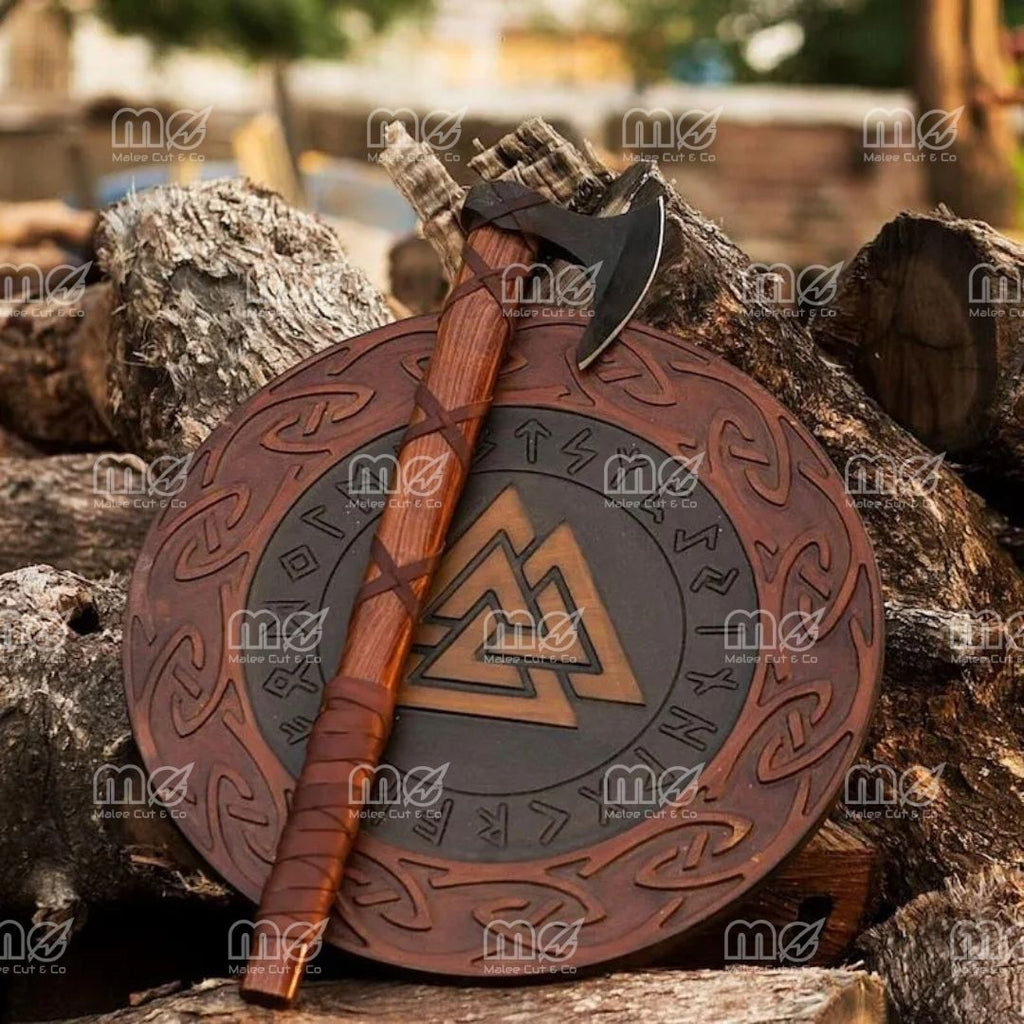 Personalized Ragnar Viking Axe With Shield