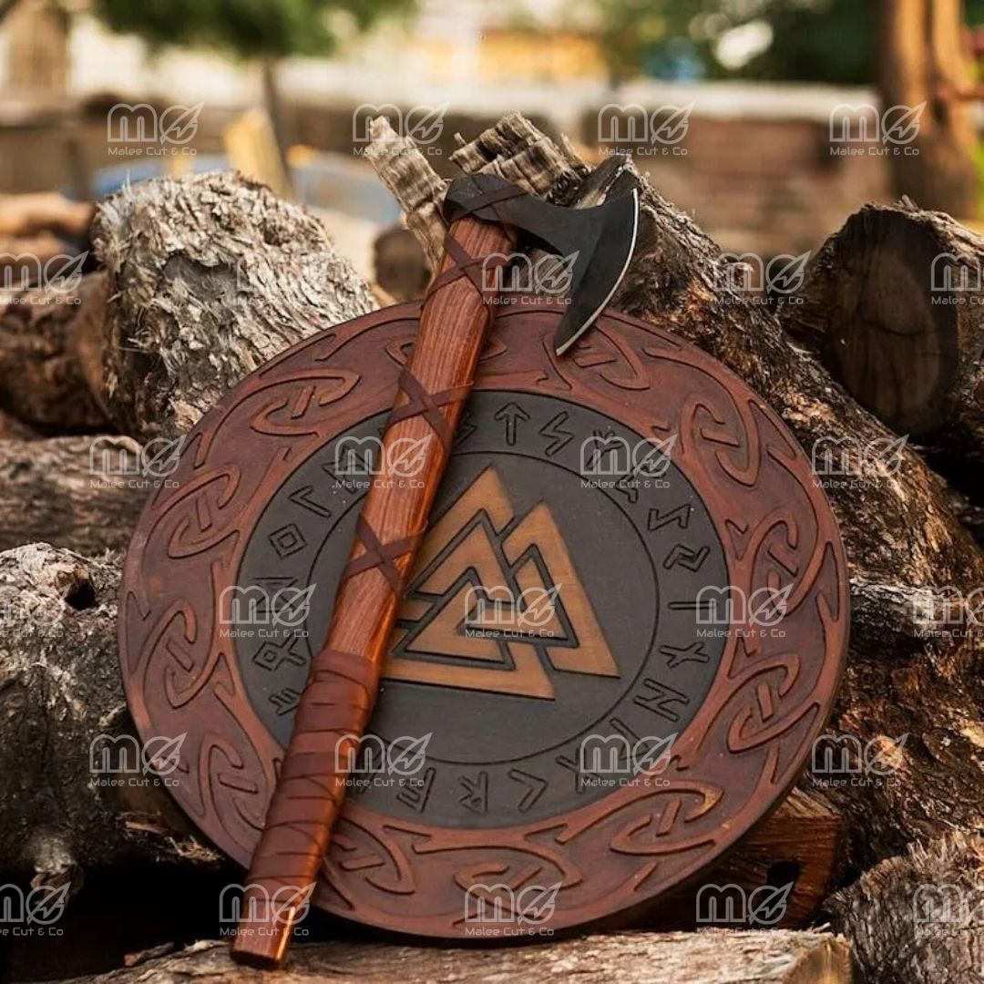 Personalized Ragnar Viking Axe With Shield