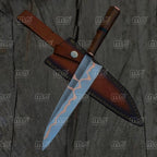 Handmade Copper San Mai Chef Knife | Rosewood Octagonal Handle