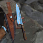 Handmade Copper San Mai Chef Knife | Rosewood Octagonal Handle