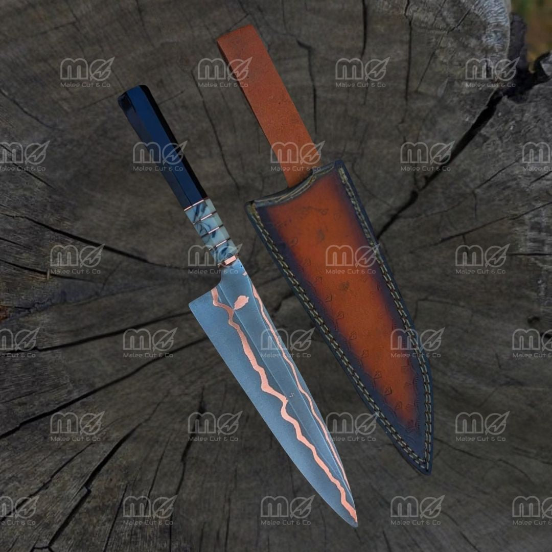 Cu Mai Copper High Carbon Steel Chef Knife | Resin & Copper Handle