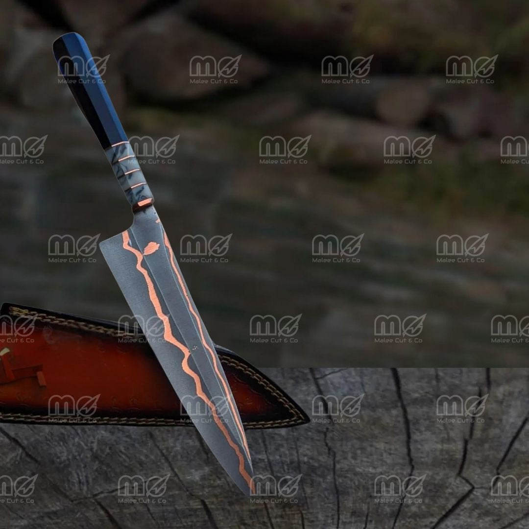 Cu Mai Copper High Carbon Steel Chef Knife | Resin & Copper Handle