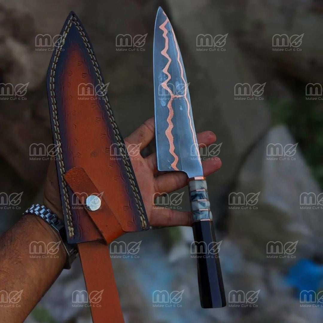 Cu Mai Copper High Carbon Steel Chef Knife | Resin & Copper Handle