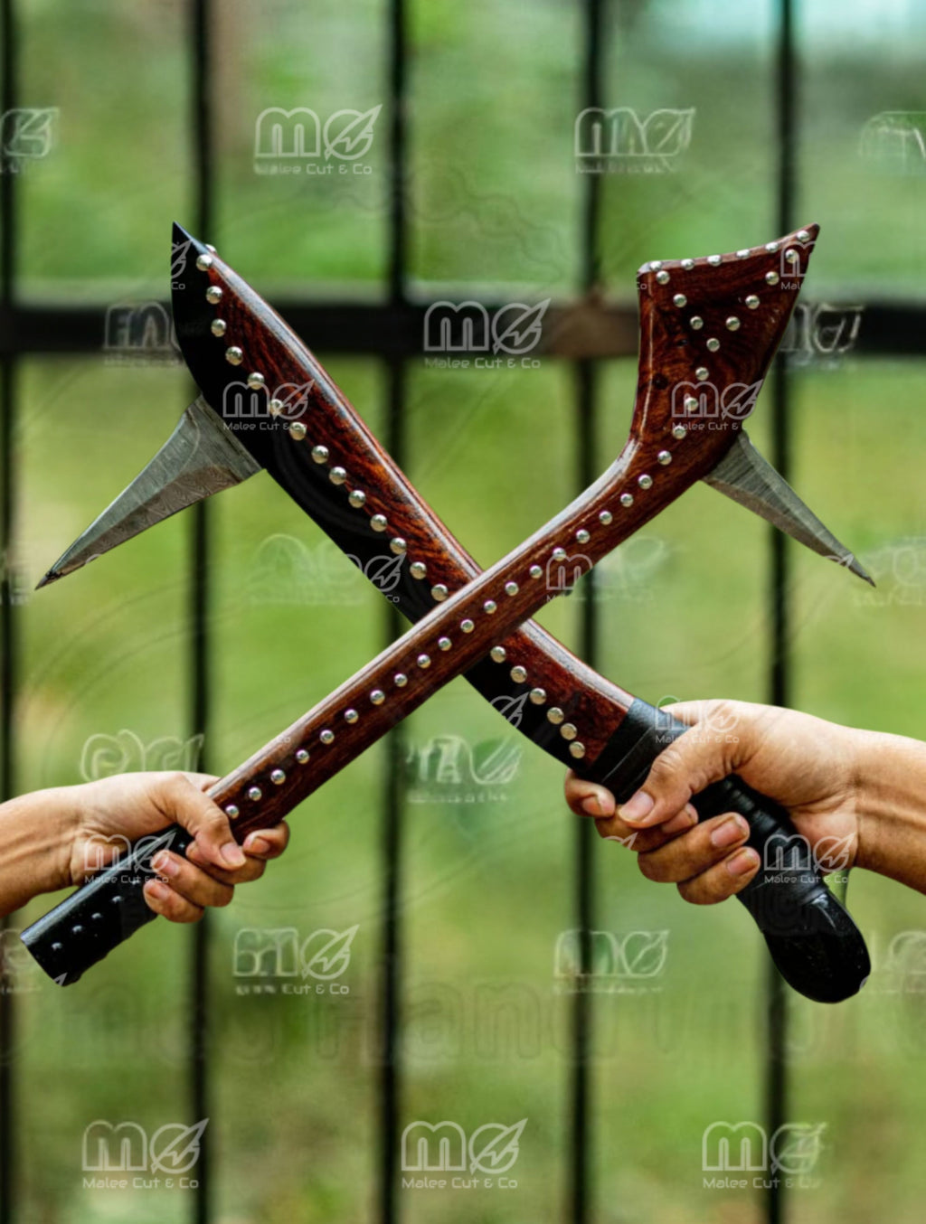 Damascus Steel Gunstock Club | Handmade Gift for Him