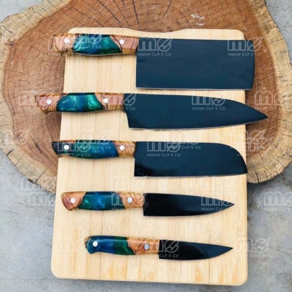 Personalized Hand-Forged 5-Piece Chef Knife Set