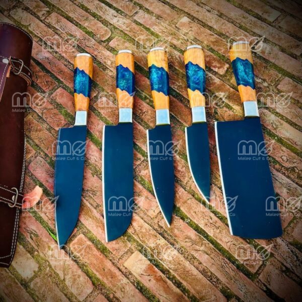 Handmade Carbon Steel Steak Knife Set 6-Piece