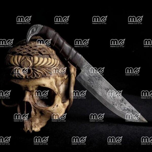 Handmade Viking Knife With Raven Head Hilt