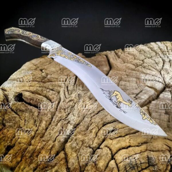 Hand-Forged Bowie Knife With Leather Sheath – Custom Hunting & Bushcraft Knife