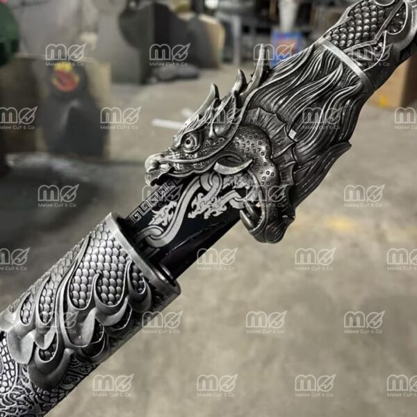 Handmade Dragon Themed Straight Ninjato Katana