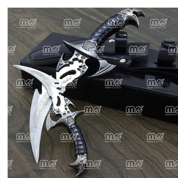 Custom Engraved Twin Dagger Set With Sheath