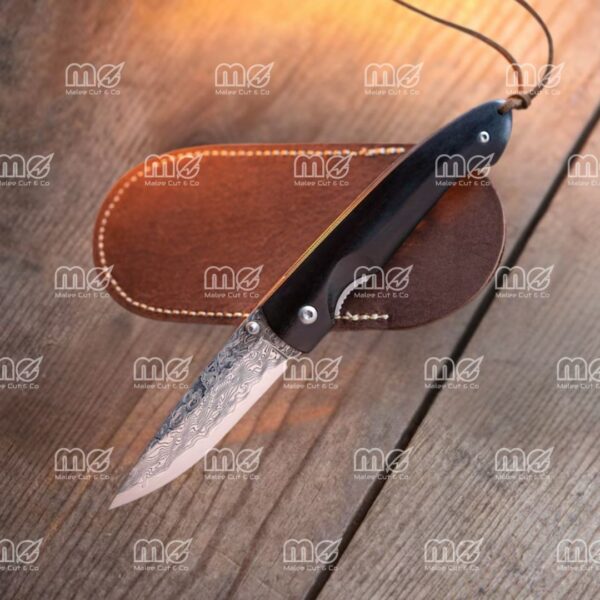 Handmade Damascus Folding Knife – 67-Layer VG10 Steel Blade