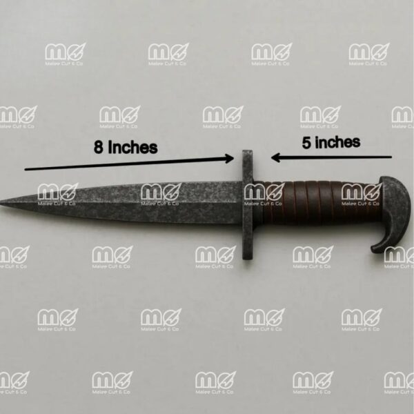 Handmade Medieval Dagger Knife – Acid Washed Carbon Steel Blade With Leather Handle & Sheath